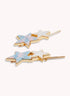 Marbelized Star Duo Clip - Colors: Cotton Candy Sky & Mother of Pearl White